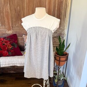 Anthropologie Gray and White top